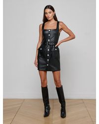 L'Agence - Robe En Cuir Vegan Midy, Noir - Lyst