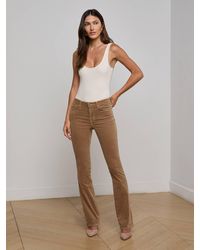 L'Agence - Jean En Velours Stevie, Cappuccino Foncé - Lyst