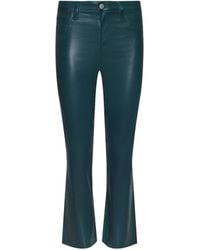 L'Agence - Kendra Coated Cropped Flare Jean - Lyst