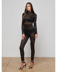 L'Agence - Combinaison En Dentelle Zahara, Noir - Lyst