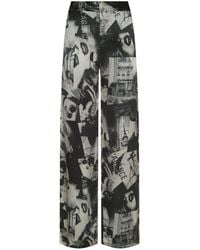 L'Agence - Livvy Silk Straight-Leg Trouser - Lyst