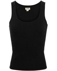 L'Agence - Ribbed Knit Scoopneck Tank Top - Lyst
