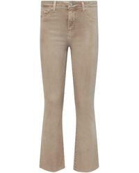L'Agence - Kendra Coated Cropped Flare Jean - Lyst