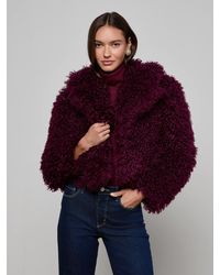 L'Agence - Veste Courte En Fourrure Synthétique Aura - Lyst