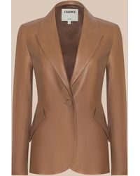 L'Agence - Chamberlain Leather Blazer - Lyst