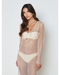 L'Agence - Sara Mesh Cover-up Dress - Lyst