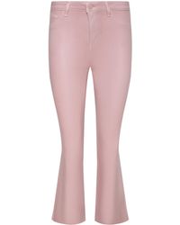 L'Agence - Kendra Coated Cropped Flare Jean - Lyst