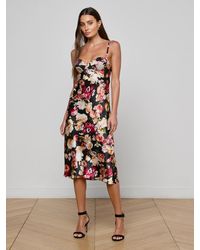 L'Agence - Robe Nuisette En Soie Solay, Motif À Fleurs Multicolore - Lyst