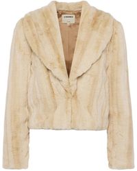 L'Agence - Davy Faux Fur Jacket - Lyst
