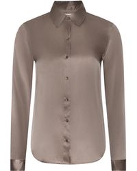 L'Agence - Tyler Silk Blouse Top - Lyst