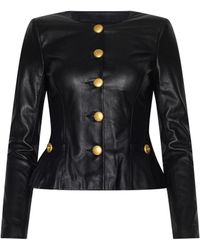 L'Agence - Mariella Leather Jacket - Lyst