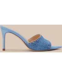 L'Agence - Lolita Denim Open-Toe Mule - Lyst