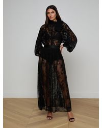 L'Agence - Alona Lace Maxi Skirt - Lyst