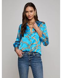 L'Agence - 'Agence Dani Silk Blouse Top - Lyst