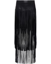 L'Agence - Jupe À Franges Karolina En Noir - Lyst