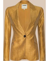 L'Agence - Chamberlain Linen-Blend Blazer - Lyst