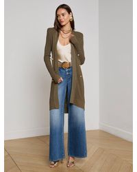 L'Agence - Cardigan À Double Boutonnage Noe, Pin/Doré - Lyst