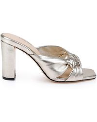 L'Agence - Leonie Leather Block-Heel Sandal - Lyst