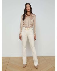 L'Agence - Selma Coated Bootcut Jean - Lyst