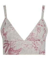 L'Agence - Bralette En Lin Kaori, Nude À Imprimé Toile Texturé Jungle - Lyst