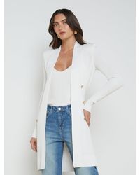 L'Agence - Gilet Croisé Noe En Blanc - Lyst