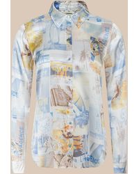 L'Agence - Tyler Silk Blouse Top - Lyst