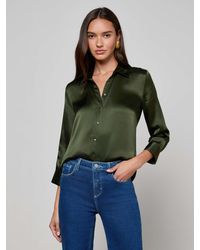 L'Agence - 'Agence Dani 3/4 Sleeve Blouse - Lyst