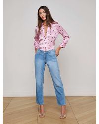 L'Agence - Nevia Slouchy Straight-Leg Jean - Lyst