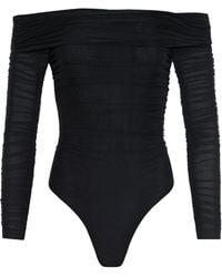 L'Agence - Poppie Off-The-Shoulder Bodysuit - Lyst