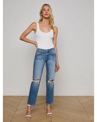 L'Agence - Nevia Slouchy Straight-Leg Jean - Lyst