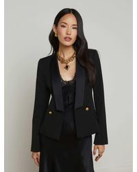 L'Agence - Imogen Satin Lapel Blazer - Lyst