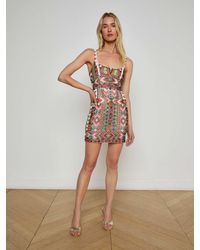 L'Agence - Inori Beaded Mini Dress - Lyst