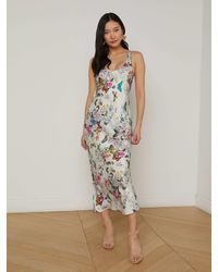 L'Agence - Akiya Satin Maxi Dress - Lyst