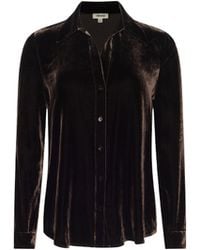 L'Agence - Argo Velvet Blouse Top - Lyst