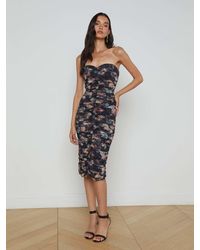 L'Agence - Caprice Midi Dress - Lyst