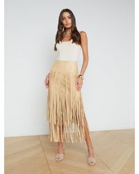 L'Agence - Karolina Fringe Skirt - Lyst