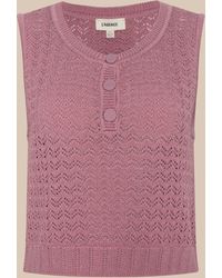 L'Agence - 'Agence Carven Pointelle Knit Tank Top - Lyst