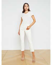 L'Agence - Jean Slim Taille Haute Court Sada En - Lyst