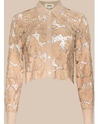 L'Agence - Seychelle Cropped Eyelet Blouse Top - Lyst