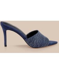 L'Agence - Lolita Denim Open-Toe Mule - Lyst