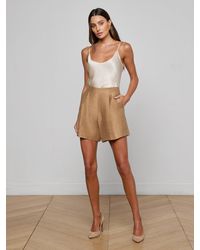 L'Agence - Hadleigh Linen-Blend Short - Lyst