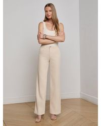 L'Agence - Jean Large En Velours Côtelé Scottie, Vanille - Lyst