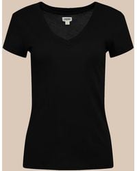 L'Agence - Becca Cotton V-neck Tee - Lyst