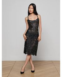 L'Agence - Robe En Cuir Vegan Kazuko, Noir - Lyst