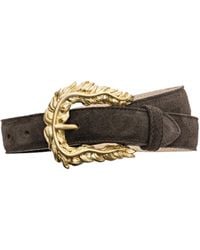L'Agence - Sedaris Suede Belt - Lyst