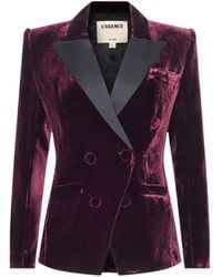 L'Agence - Kyomi Velvet Blazer - Lyst