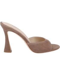 L'Agence - Avery Suede Open-Toe Mule - Lyst