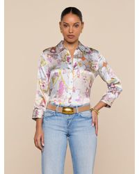 L'Agence - Chemisier En Soie Dani, Imprimé Toile Style Baroque Coloré - Lyst