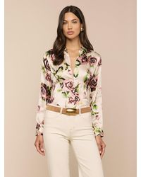 L'Agence - Tyler Silk Blouse Top - Lyst