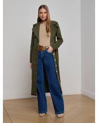 L'Agence - Zavia Denim Trench Coat - Lyst